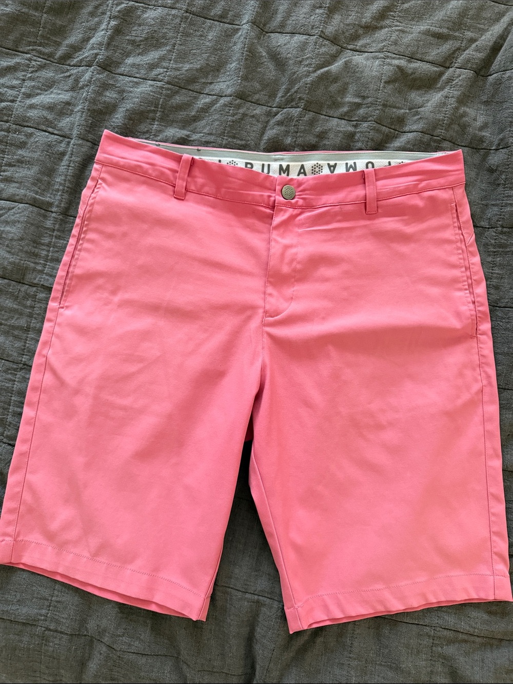 PUMA Men's Bright Pink Flat Front Shorts